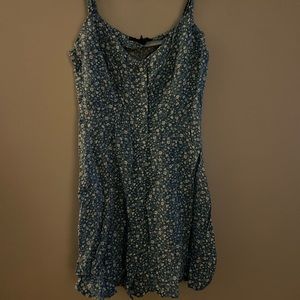 blue floral mini dress